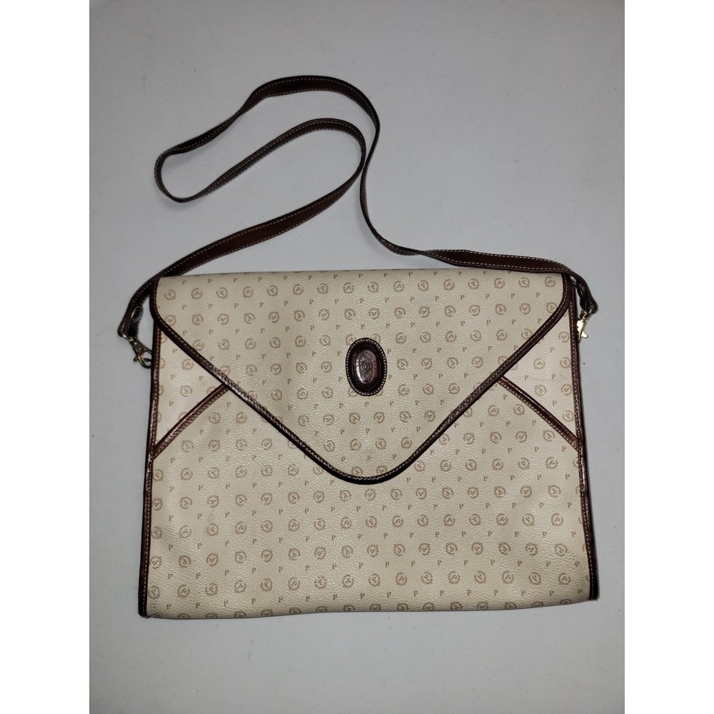 Vintage Pollini Crossbody Purse Monogram Leather Bag